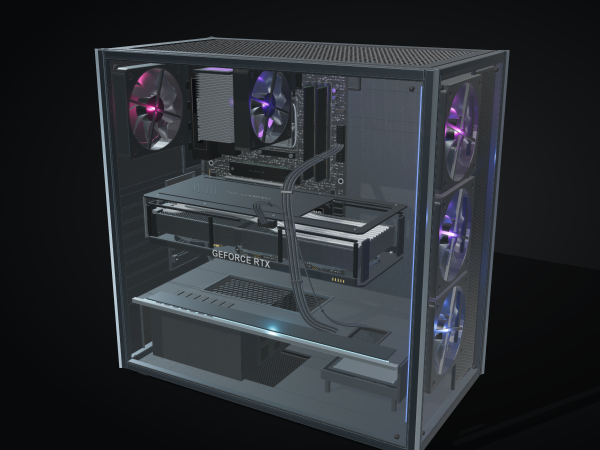 PC Anatomy 中完整组装的 ATX 台式机